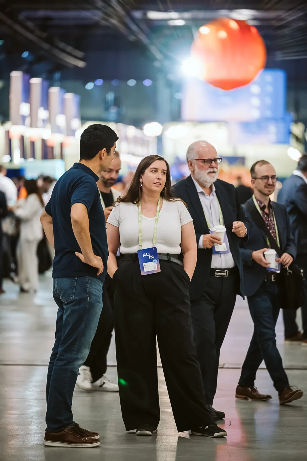 Plumfind in conversation with event attendees in 2025.